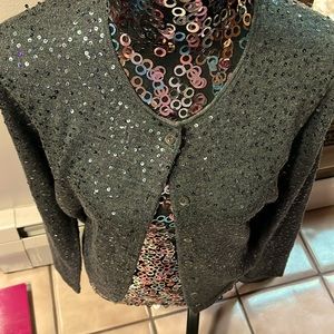Vintage Marshall Fields sequins Cardigan Sweater Size Large